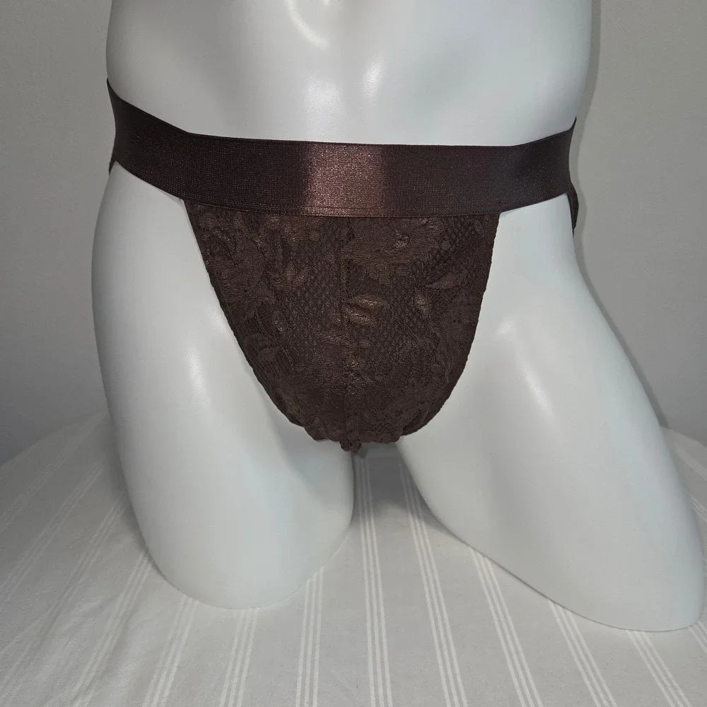 Cosabella Mens Lace Brief Espresso Brown Floral Italian Underwear